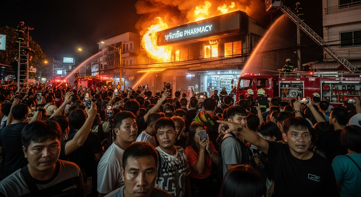 Пожар в аптеке Патонга: трое спасены