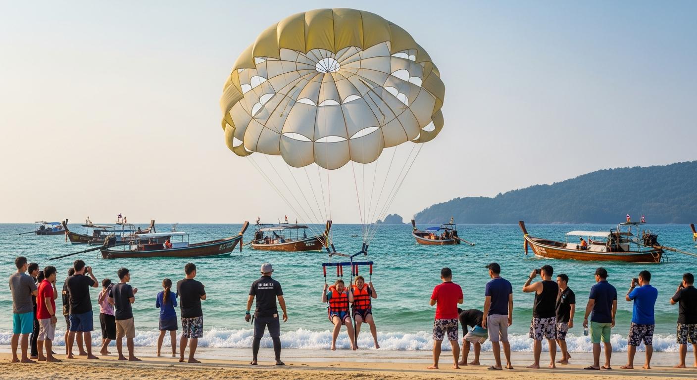 Туристы из России упали в океан на Пхукете во время парасейлинга