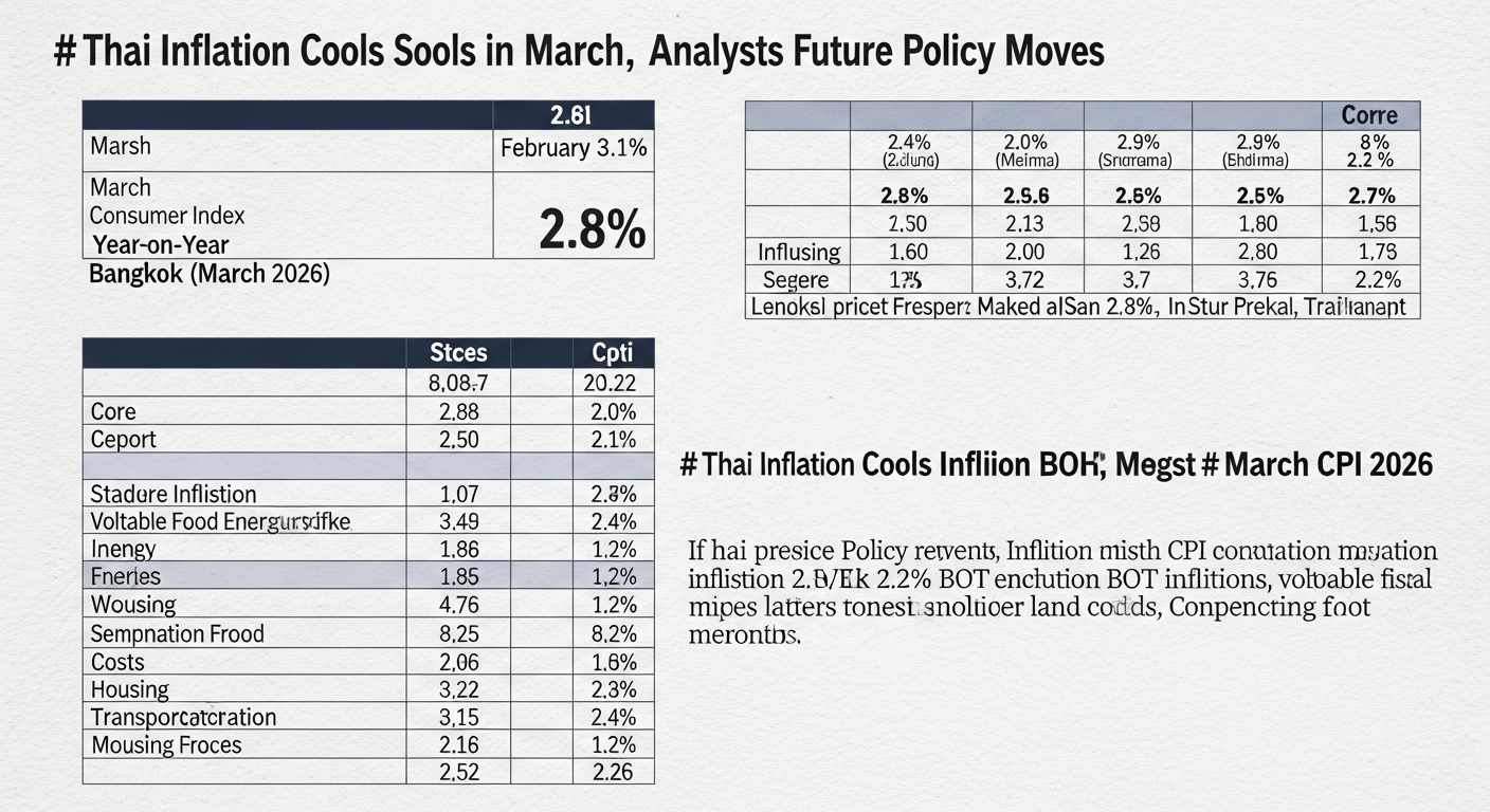 Индекс потребительских цен Таиланда в марте снизился на 0,08% г/г, ниже прогнозов
