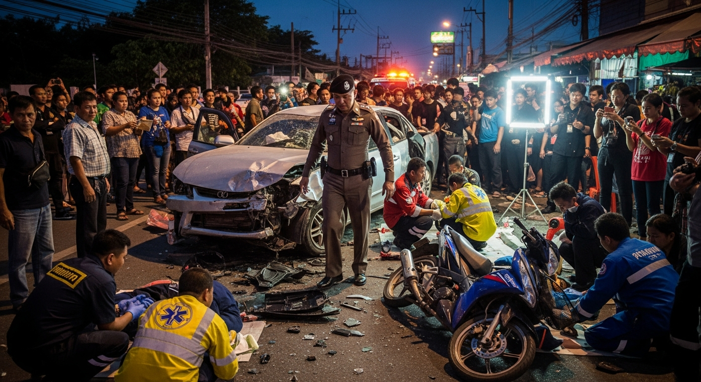 Авария в Таиланде: Остановка для посадки пассажира привела к крупному ДТП