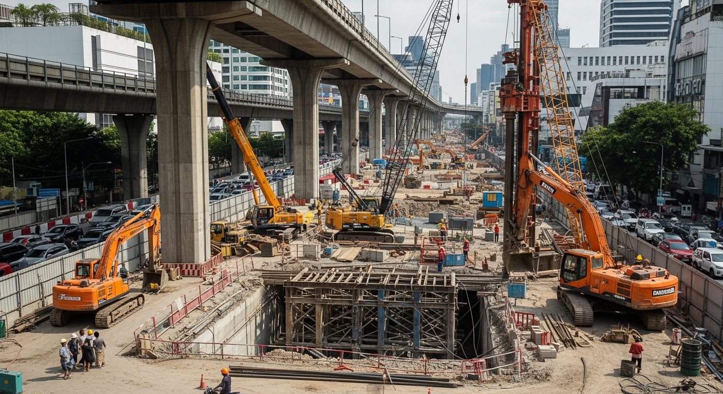 Пратхунамский путепровод в Бангкоке закроют на 10 месяцев из-за строительства метро