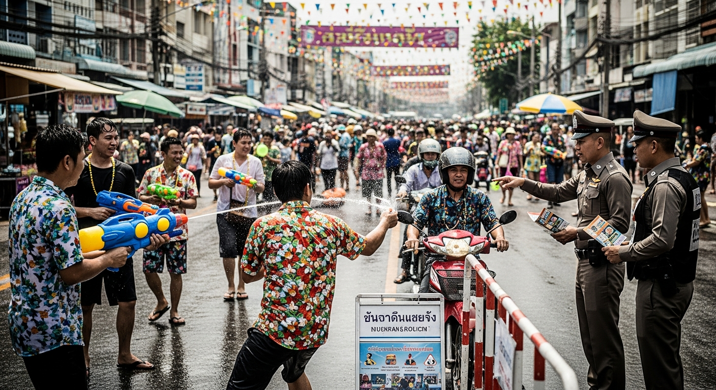 Полиция Таиланда переоделась в клоунов ради безопасности на Сонгкран
