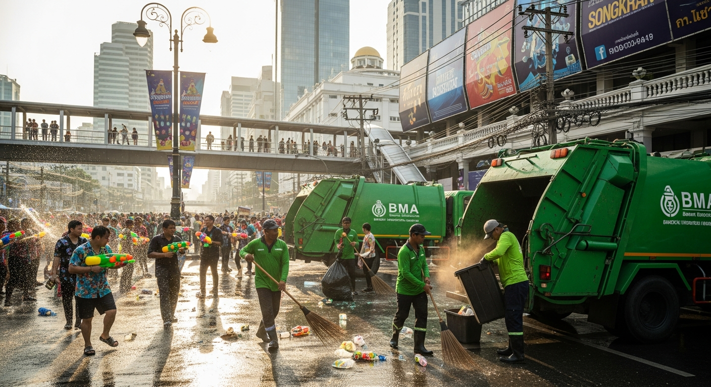 В Бангкоке собрано 86 тонн мусора после празднования Сонгкрана
