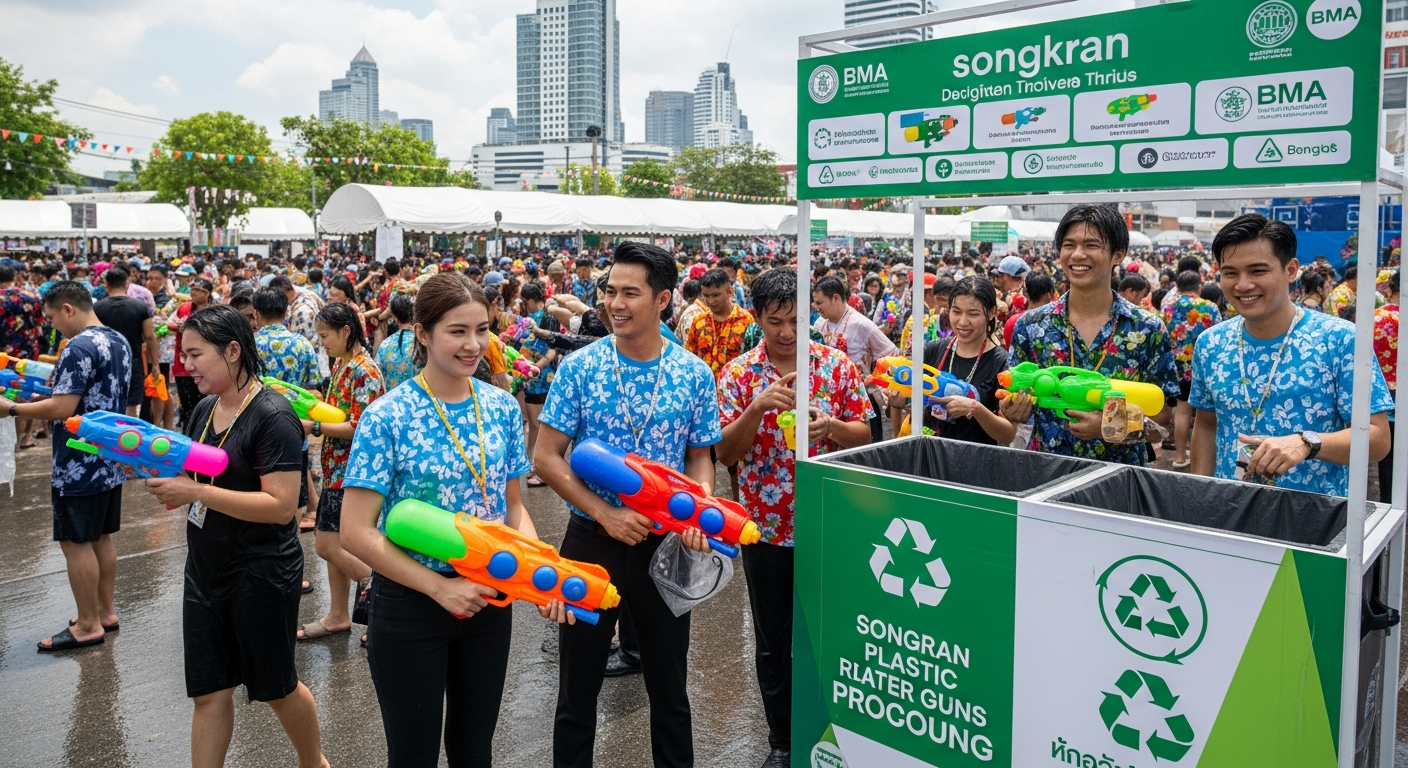 Бангкок призывает к переработке водяных пистолетов после Сонгкрана