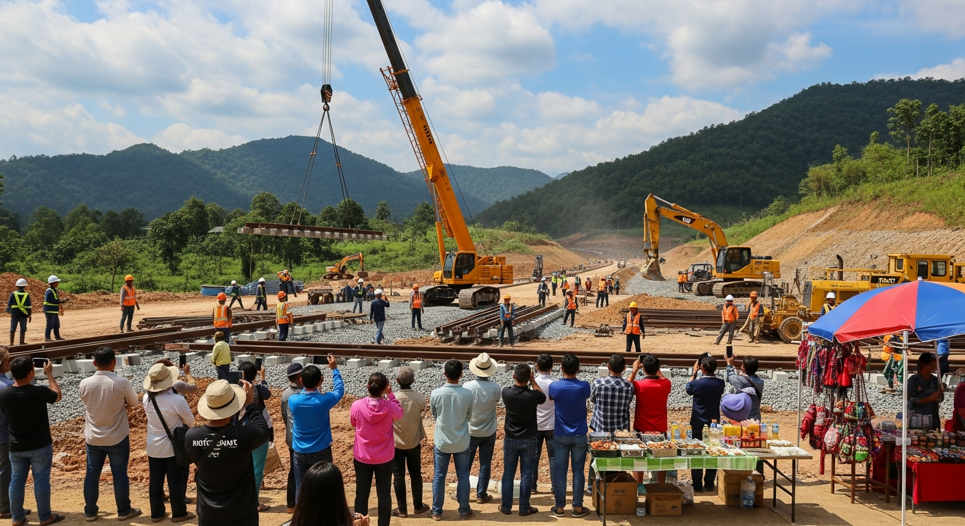 Строительство железной дороги на севере Таиланда достигло 60% готовности, несмотря на смог