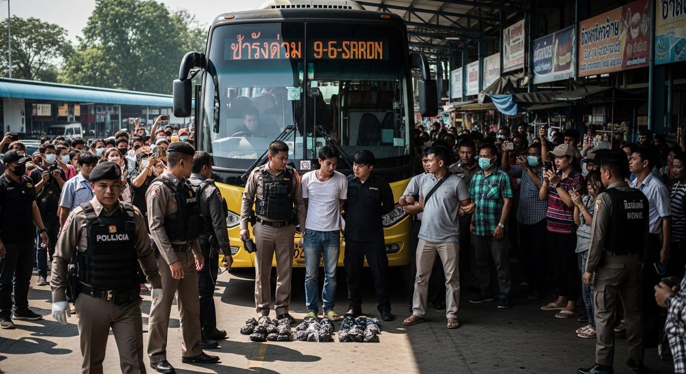 Пара задержана с 350 000 таблеток метамфетамина на автобусе Чианграй-Бангкок