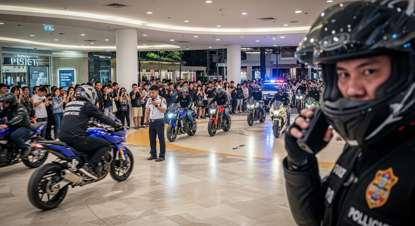 Иностранные байкеры устроили опасные трюки на парковке торгового центра в Пхукете, вызвав возмущение