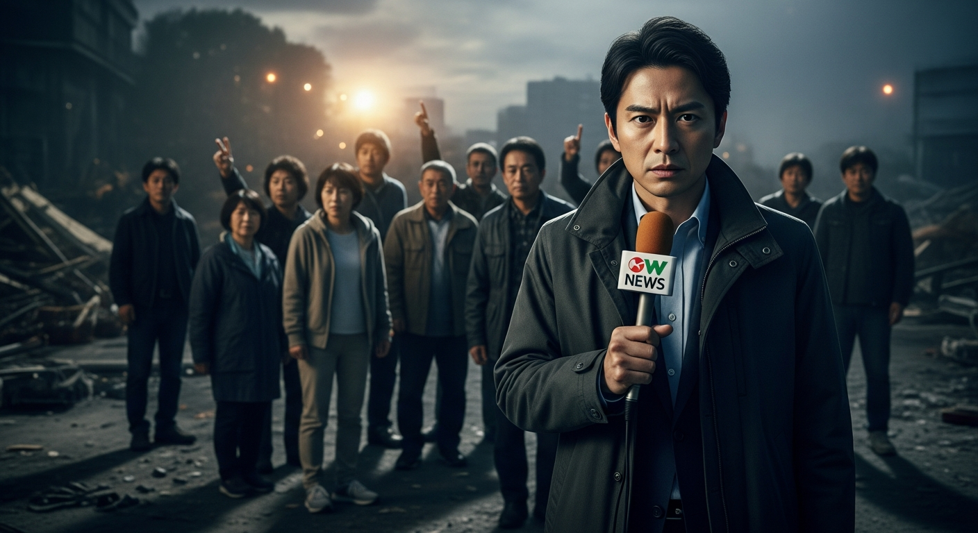 Японский репортер сменил режим во время землетрясения: вирусное видео