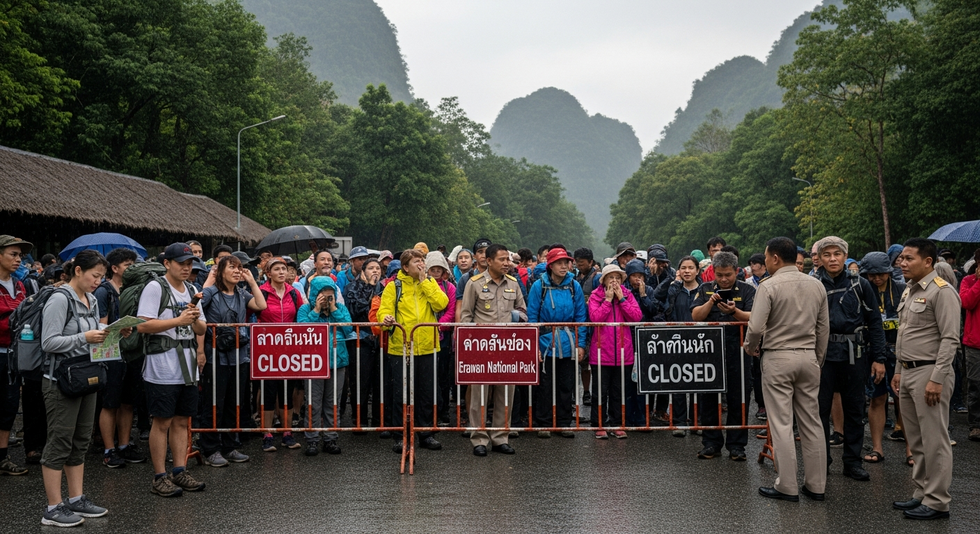 Национальный парк Эраван закрыт из-за лесных пожаров и высокого уровня PM2.5