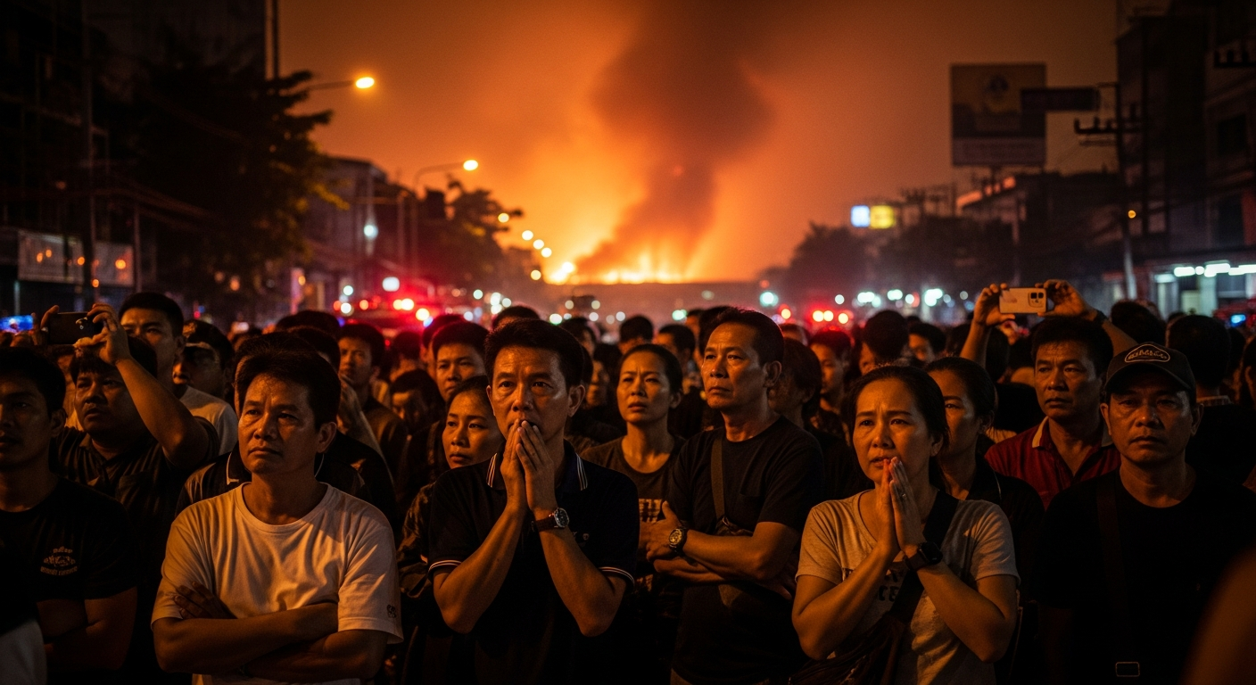 Пожар на складе медицинских товаров в Бангкоке