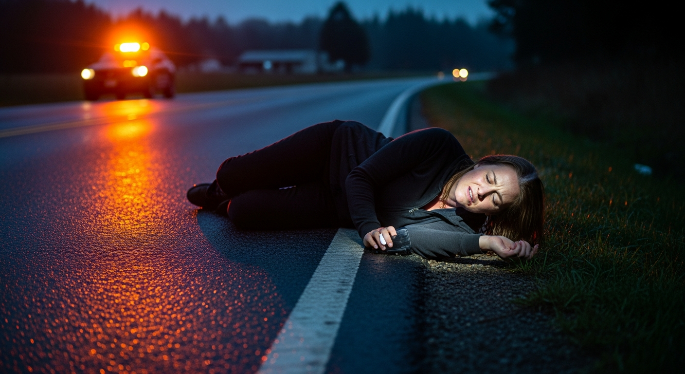 24-летняя девушка найдена серьезно травмированной на обочине дороги, полиция ищет ответы