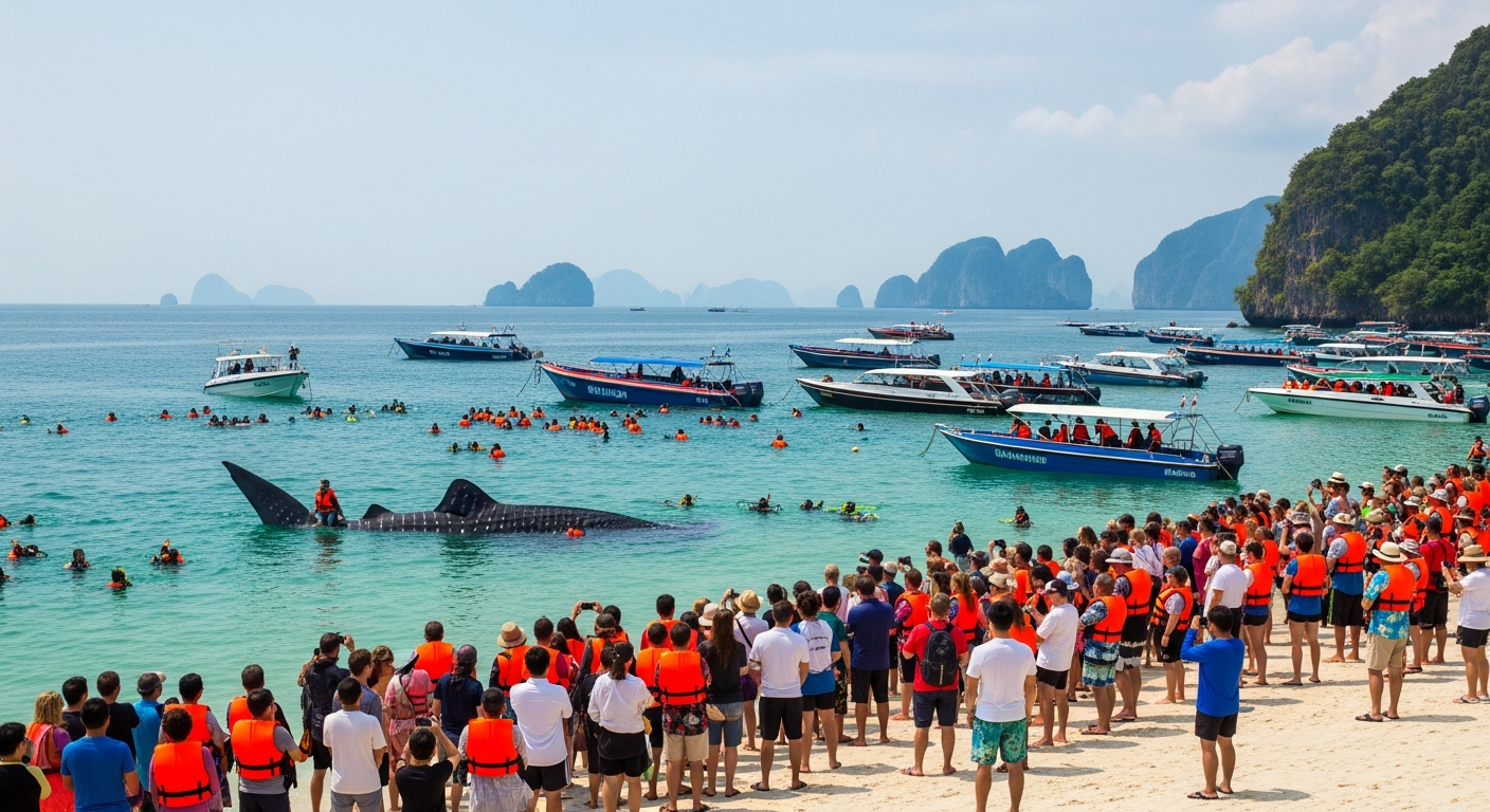 В морском парке Краби замечена китовая акула