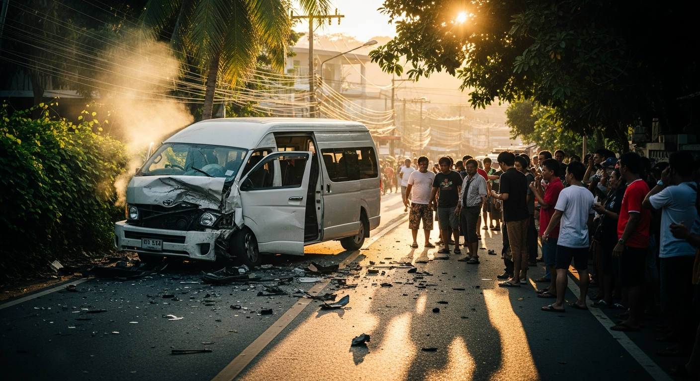Один погибший, 11 пострадавших в ДТП с участием российского туристического микроавтобуса на Пхукете